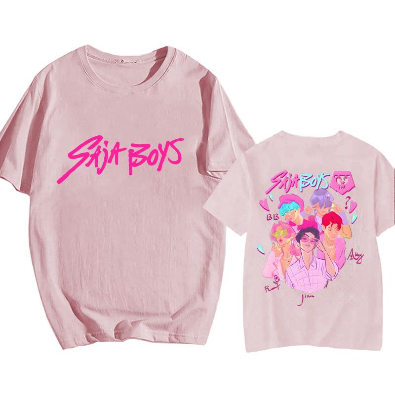 9 Farben Beliebtes T-Shirt Cartoon KPop Dämonenjäger Elemente Druck Erwachsenen Trendy Herrenmode Lässig Übergröße Damen Street Top