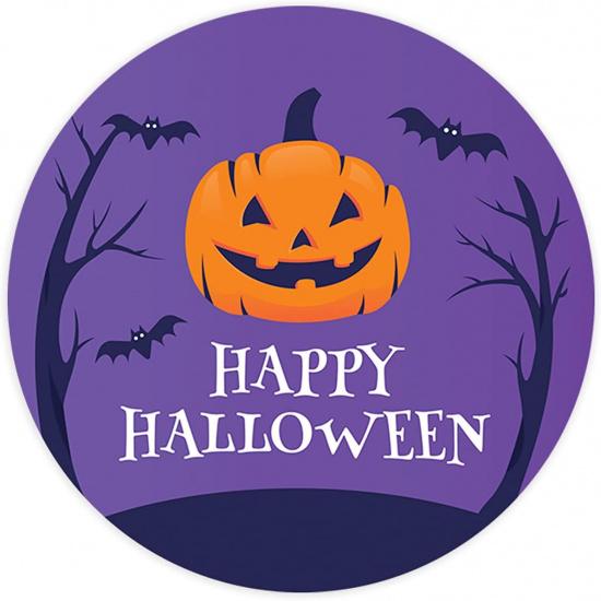 Andaz Press Happy Halloween Stickers 2 Inch Round 40 Bulk Pack No Tricks Just Treats Stickers Cute Little Ghosts Labels for Kids Treat Bags Goodie Happy Jack O Lantern