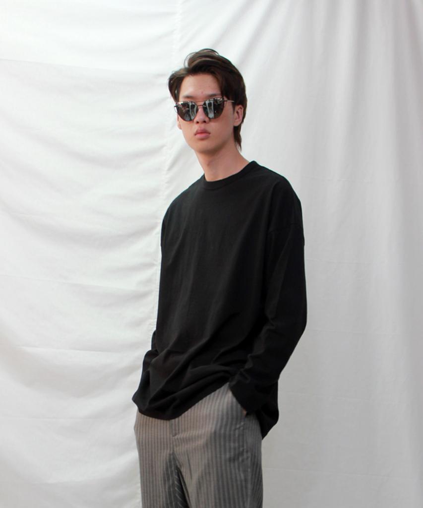Deumakeu Men'S & Women'S Oversized Layered Plain T-Shirt Black