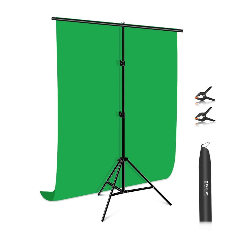 

PULUZ 1x2m T-Shape Photo Studio Background Support Stand Backdrop Crossbar Bracket Kit with Clips(Green) зелёный