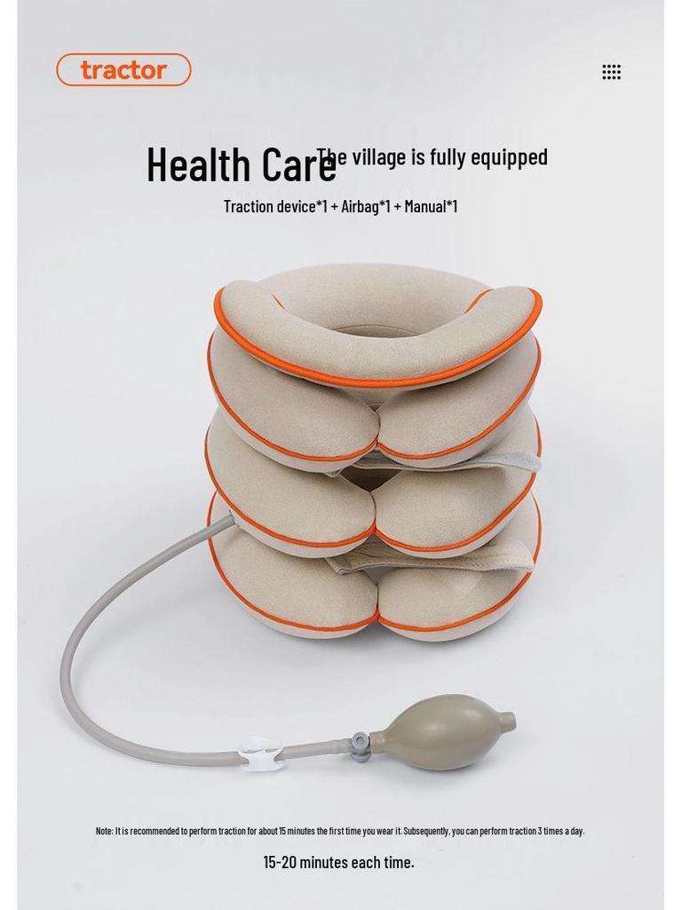 Inflatable Neck Brace Cervical Traction Device - Home Use Correction and Support Collar