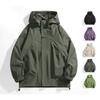 Men's Spring 2026 American Windbreaker: Mountain-Style, Outdoor, Three-Proof, Casual, Loose-Fit Hooded Jacket