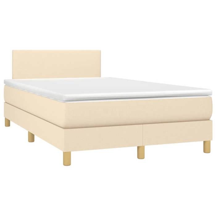 Maison Exclusive - Sommier à lattes de lit avec matelas Crème 120x200 cm Tissu