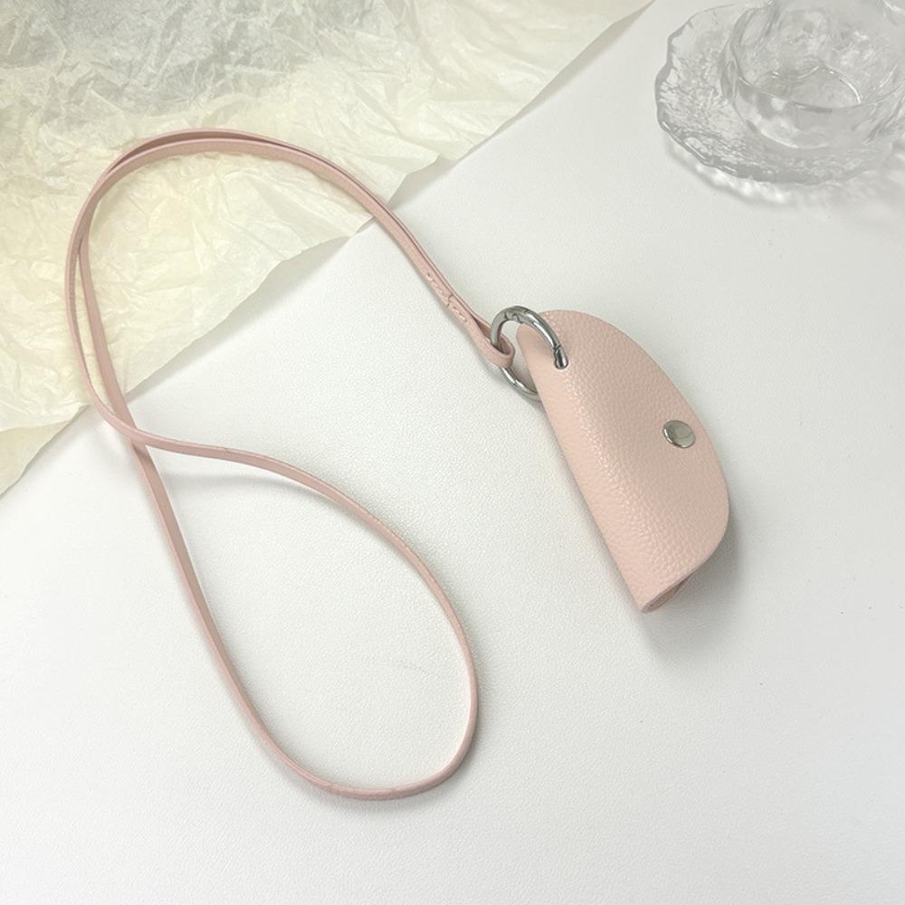 Anti-loss Long Leather Necklace Sweater Chain Pu Leather Key Bag Crescent Moon Key Case Girl