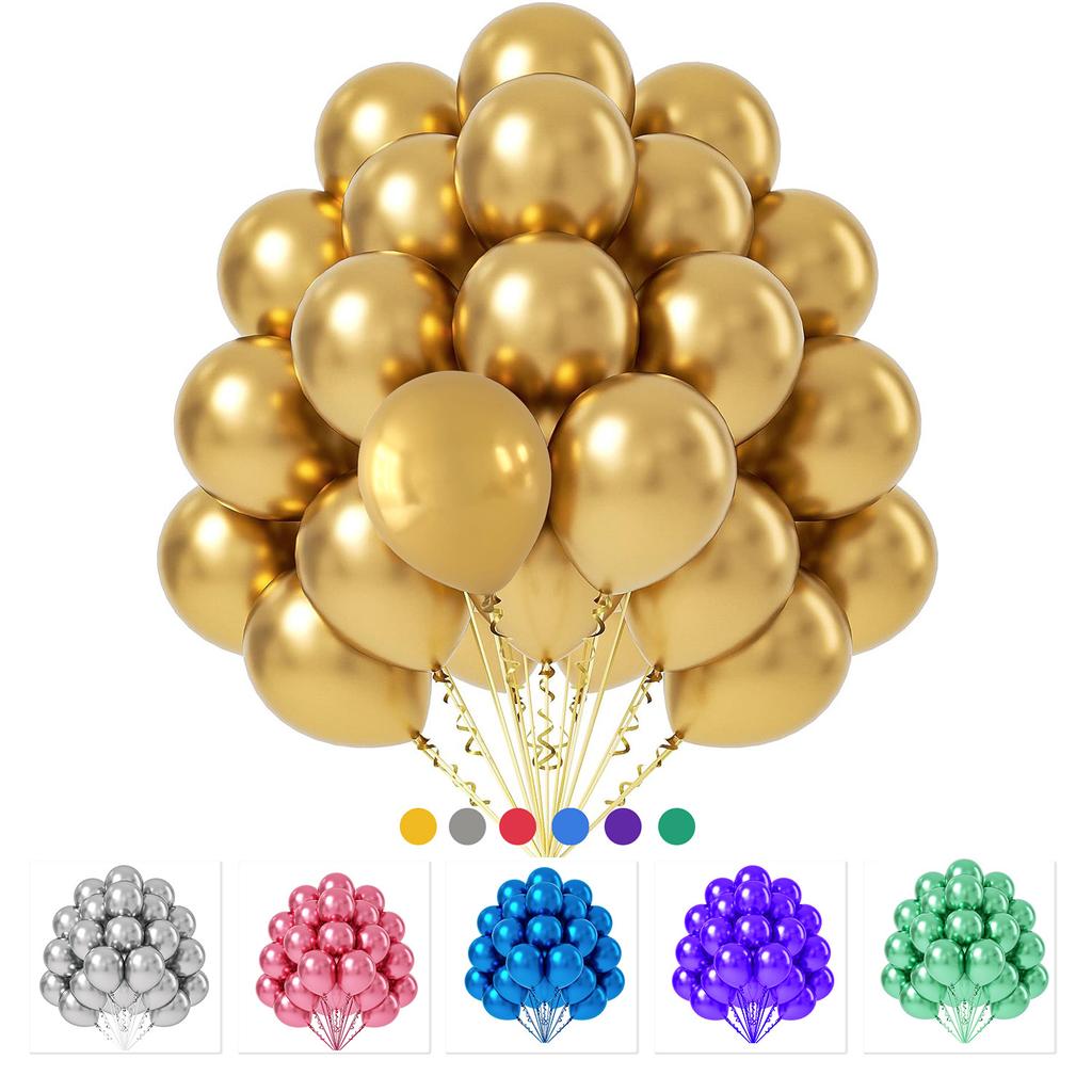 Metallic Balloon Set Birthday Party Decoration Wedding Baby Shower Party Prop Arrangement Internet Famous Metal Balloons