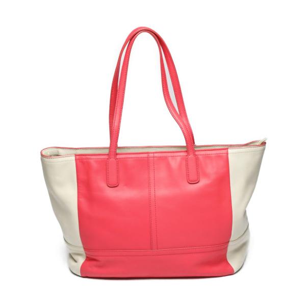 COACH Shoulder Bag Tote Bag leather Red x cream Women 23469 Used