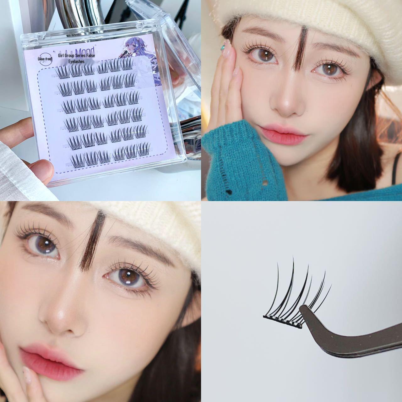 

Kekemood Корейський стиль псевдо-натуральні вії без клею - Завиті, поодинокі пучки, виразні нарощені вії