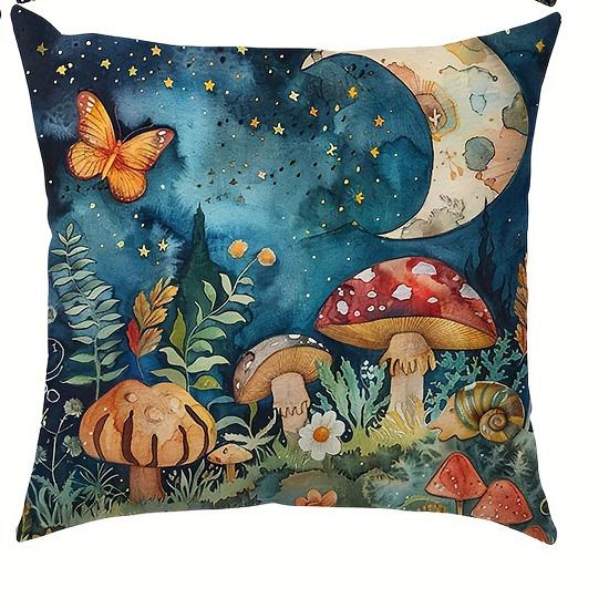 

Фэнтези Гриб Растение Цветочный Узор Наволочка Дом Гостиная Диван Декорация Квадратная 45x45см 16x16Inch