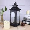 European Wrought Iron Glass Lantern: Retro Wedding Candlestick Ornaments for Floor Décor