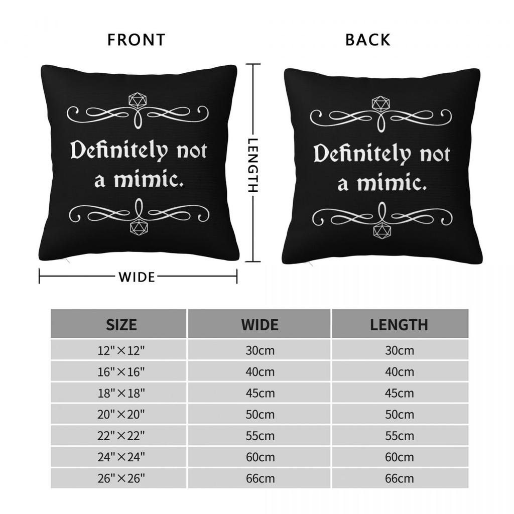 Definitely Not A Mimic Dnd Game Square Pillowcase Cushion Cover Pillow Case Throw Pillow Cover for Home Sofa Living Room