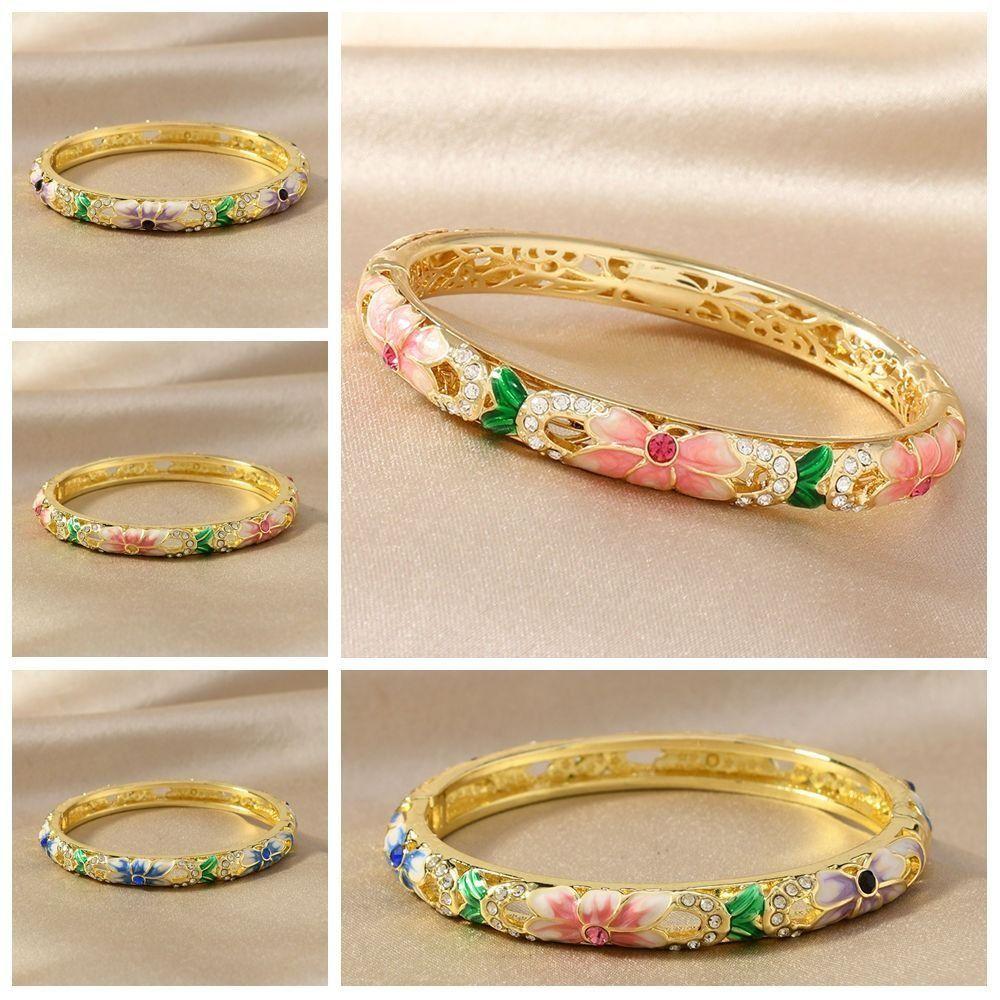 Double Bangle Chinese Cloisonne Bracelet Enamel Women's Hand Bracelet Jewelry Gifts