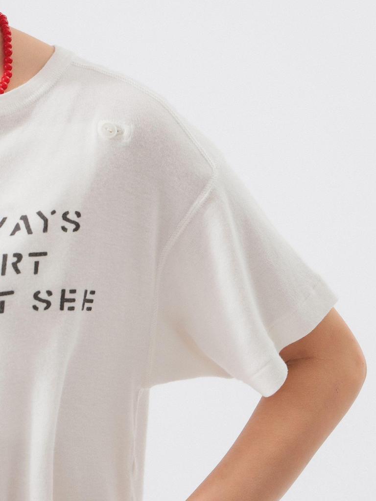 Beams Boy S/S Tee Logo Henley Neck Short Sleeve Women's OFF_WHT FREE