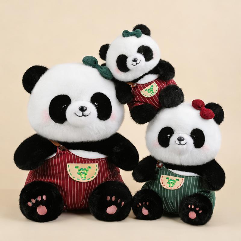 Cute Panda Plush Toy - Bamboo Basket Couple Doll - Ideal Children's Birthday Gift