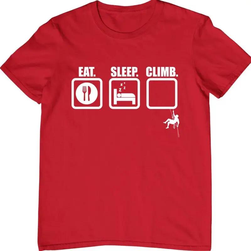 

Rock Climbing T Shirt Eat Sleep Climb Outdoor Adventure Seekers Top 5XL різнокольоровий