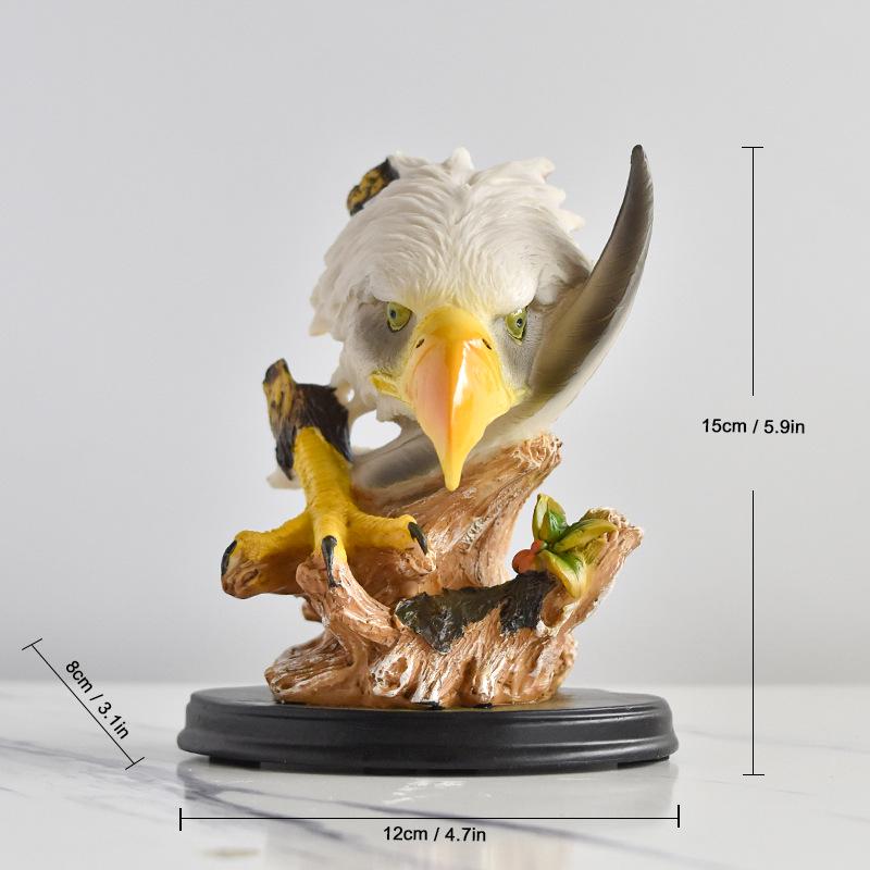 

Retro Eagle Resin Sculpture: Great Peng Wings Spread - Home/Office Decoration.
