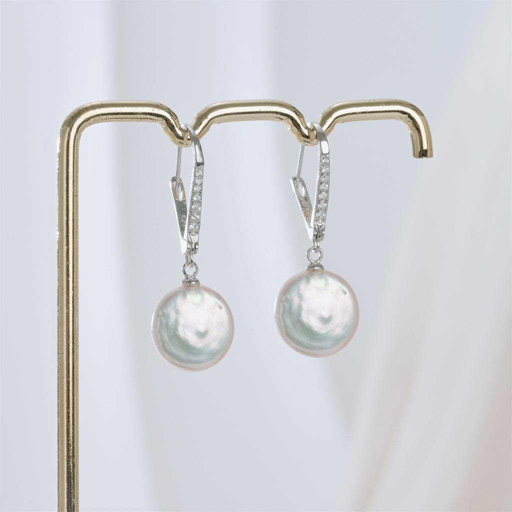 HENGSHENG 10-12mm Baroque Pearl Multiple Styles Jewelry Earrings Natural Button Shape Pearl Freshwater Pearls Jewelry For Women