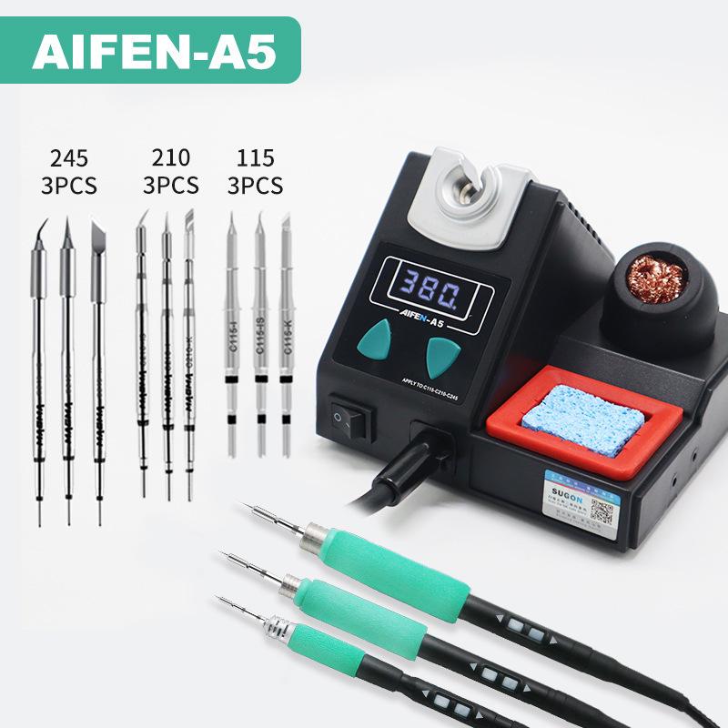Aifeng A5 Soldering Station 2023 - 2-Sec Tin Melt, Instant Heat, Auto Sleep Electric Soldering Iron 210.
