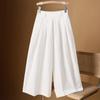 Seven Part Wide Leg Skirt Pants Women High Waisted Summer Thin Loose Casual Pants