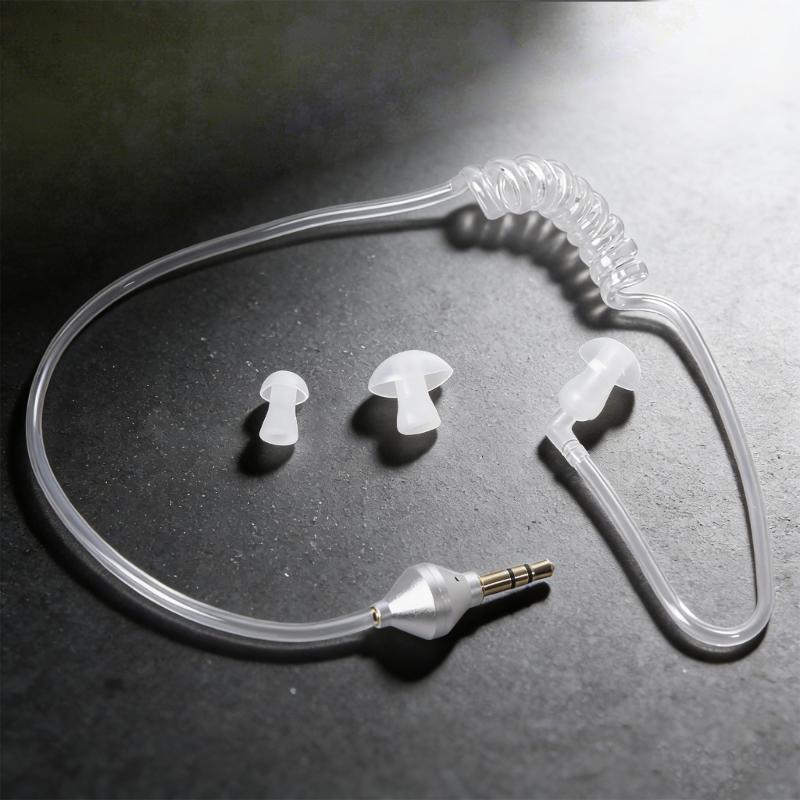 Kurz 38-50cm 3,5mm Luftspirale Schlauch In-Ear-Kopfhörer Ohrhörer für Audio-Empfänger Mobiltelefone Radios Computer