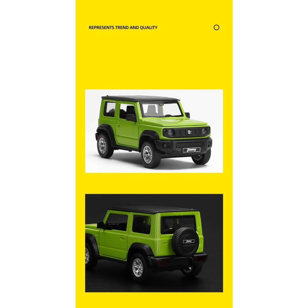 1/32 Scale Suzuki Jimny SUV Assembled Modified Toy Car Model Diecast Alloy Miniature Free Wheels Collection Gift for Boys Children