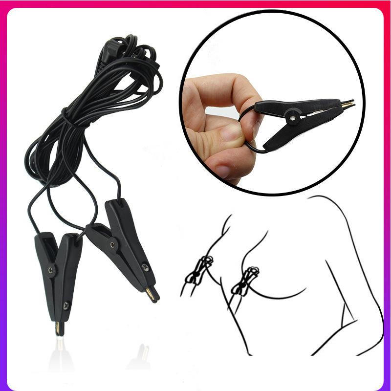 Electric Shock Nipples Clamps Breast Stimulation Labium Clitoris Clips Adults Games Bondage Sets Erotic Toys Sex Toys for Women