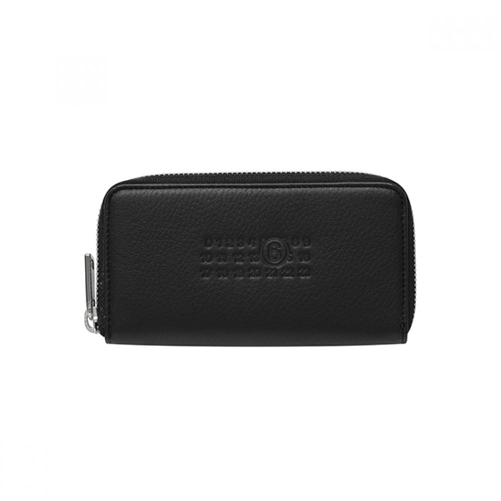 Maison Margiela Mm6 Zip Card Wallet With Numbering Logo P4344 T8013
