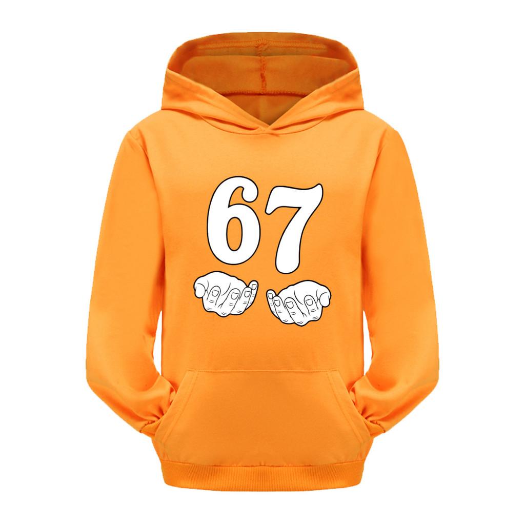 5391 Boys Girls Steal a Brainrot 67 Printed Cotton Fashion Long Sleeves Hoodies