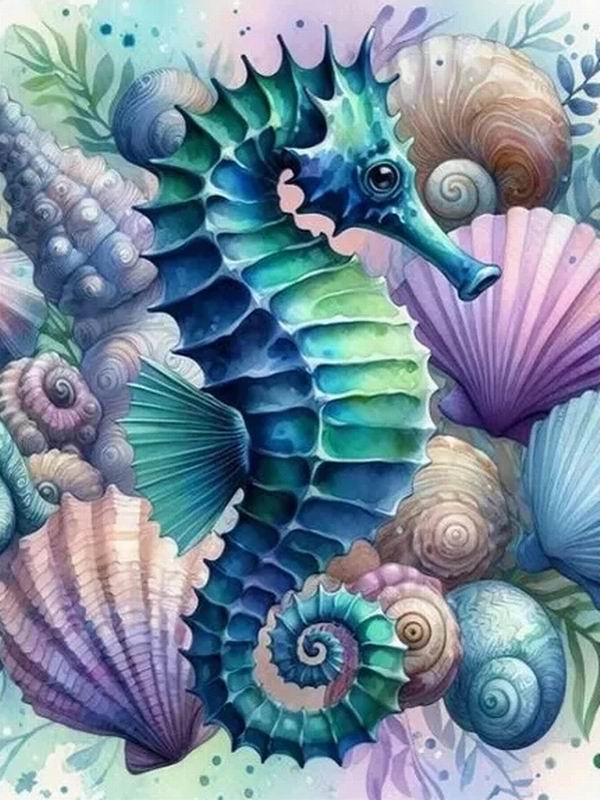 Diamond Painting New Collection 2024 Sea Horse Diy Full Square Round Drill Rhinestone Embroidery Starfish Shells Mosaic Cross Stitch Kits