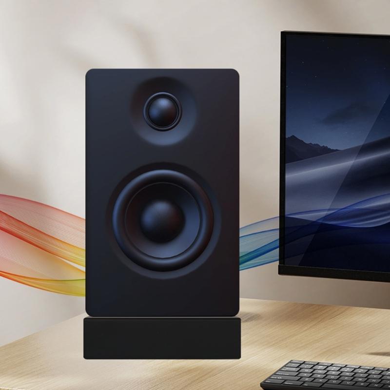 Space Efficient Ergonomic Speaker Stands with AntiVibration Pad for Bookshelf Speakers and Amplifiers