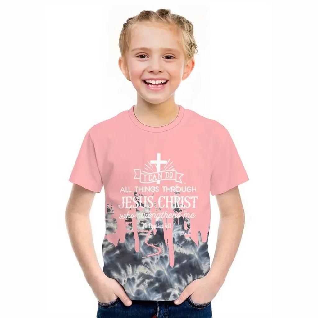 Girls' T-shirt 2025 New Leisure High Quality Letter Pattern Children's Short Sleeved T-shirts Kids