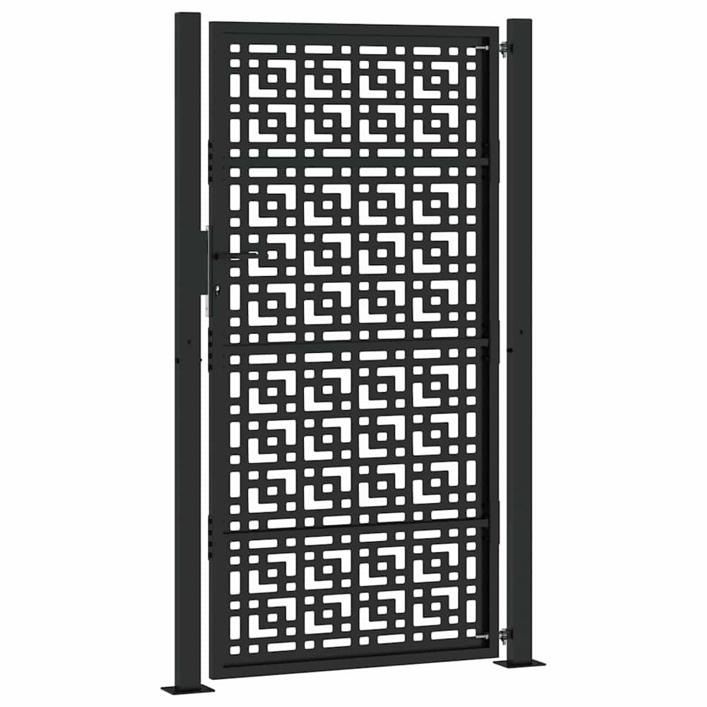 Garden Gate Black 100 X 175 Cm Steel Cross Design