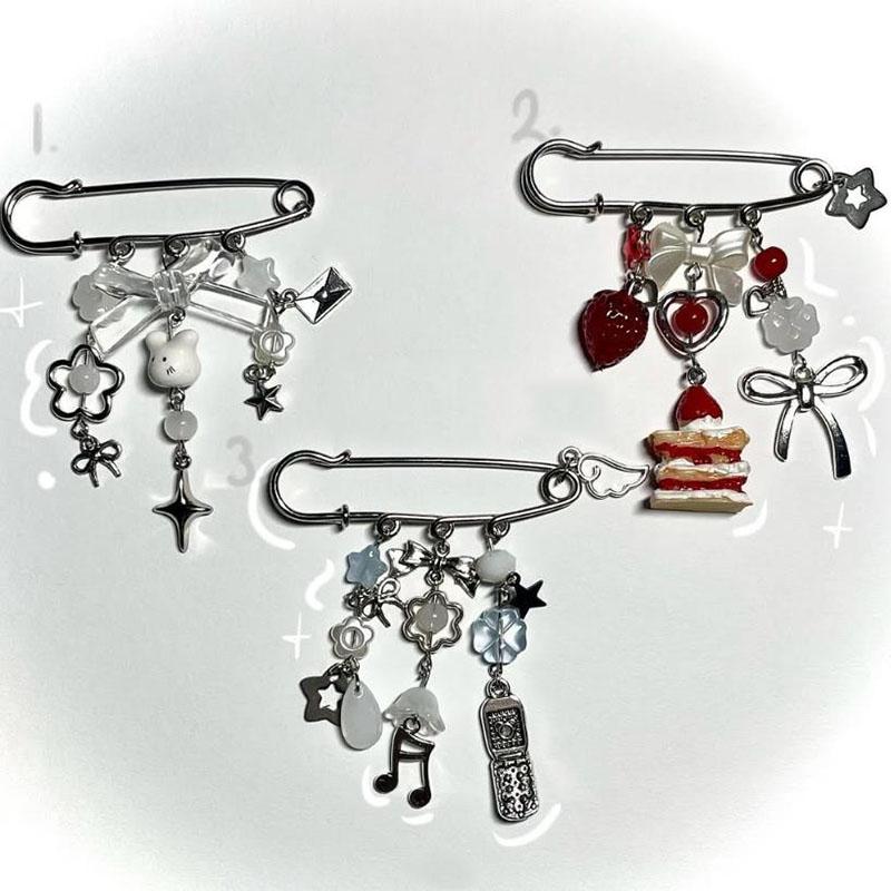 

stars brooch cake Charm safety Pin charms Y2K Handmade