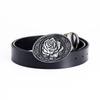 Rose-Shaped Waistband Leather Belt with Floral Pattern - Nightclub Single Loop Pants Accessory