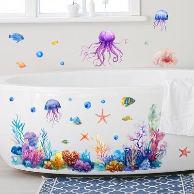 Underwater World Coral Sea Grass Bathroom Bath Home Decorative Stickers