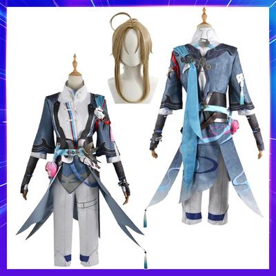 Anime Game :Star Rail Cosplay Costume Yanqing Outfits Gorgeous Handsome Wig Suit For Men Party Karneval Halloween Full Set