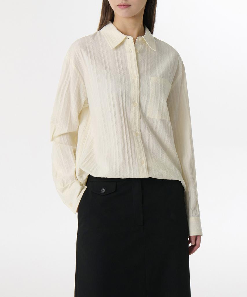 MUSINSA STANDARD WOMAN Women'S Relaxed Lace Seersucker Shirt [Cream]