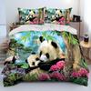 Panda Quilt Cover 2 Piece Set, Microfiber Quilt Cover Bedding Sets With Pillowcases For Kids Adult Comforter Cover Double