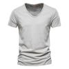 Summer Men's Solid Bamboo Cotton V-Neck T-Shirt - Hot Selling European & American Style