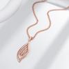 Kienl   Rose Gold Color Long Pendant Necklace For Women Crystal Flower Natural Zircon Accessories Daily Vintage Jewelry