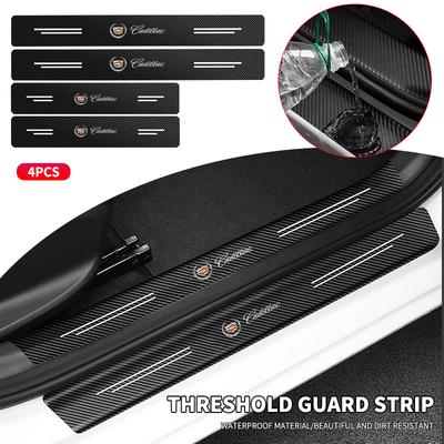 Carbon Fiber Anti Scratch Scuff Pedal Car Door Sill Protector Stickers For Escalade CTS ATS SRX STS XT5 XT4 XT6 XTS CT4