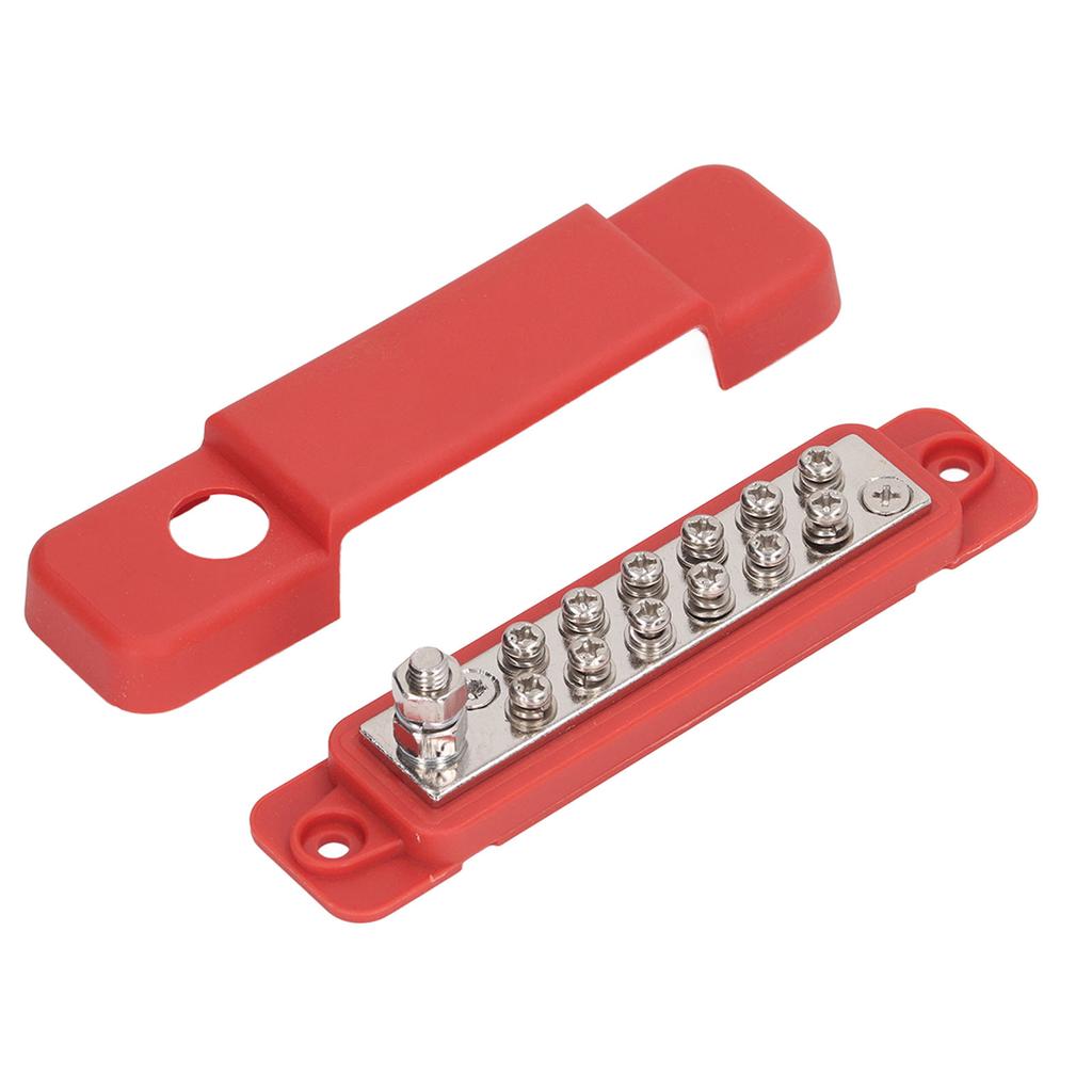 Power Distribution Terminal Block Busbar 12 Position Studs Distribution Block Bus Bar with Cover for Caravan Yacht