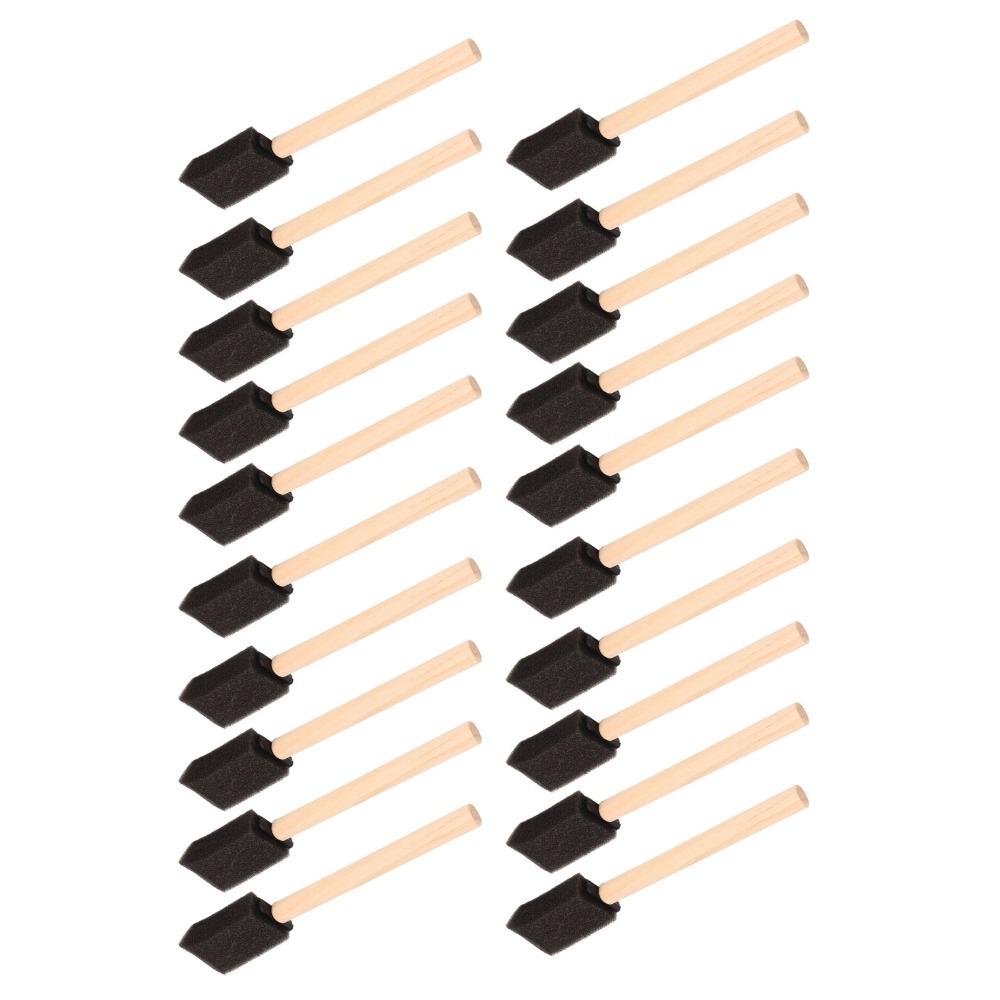 20Pcs Length 15cm Foam Paint Brush Black Brush Head Poly Foam Brush Sponge Paint Brush  for DIY