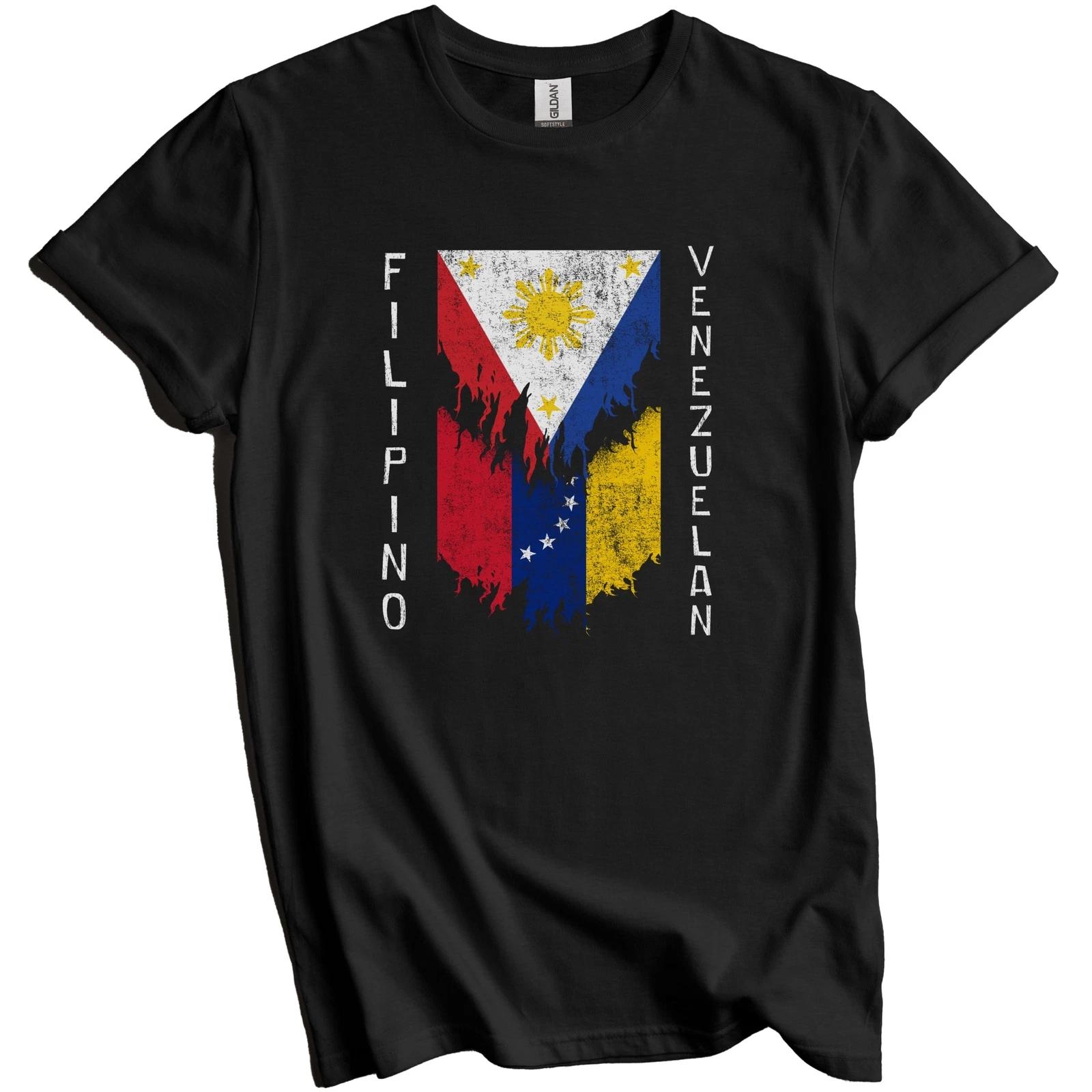 Филиппинско-венесуэльские флаги Рваные порванные Филиппины Венесуэла Футболка 3XL