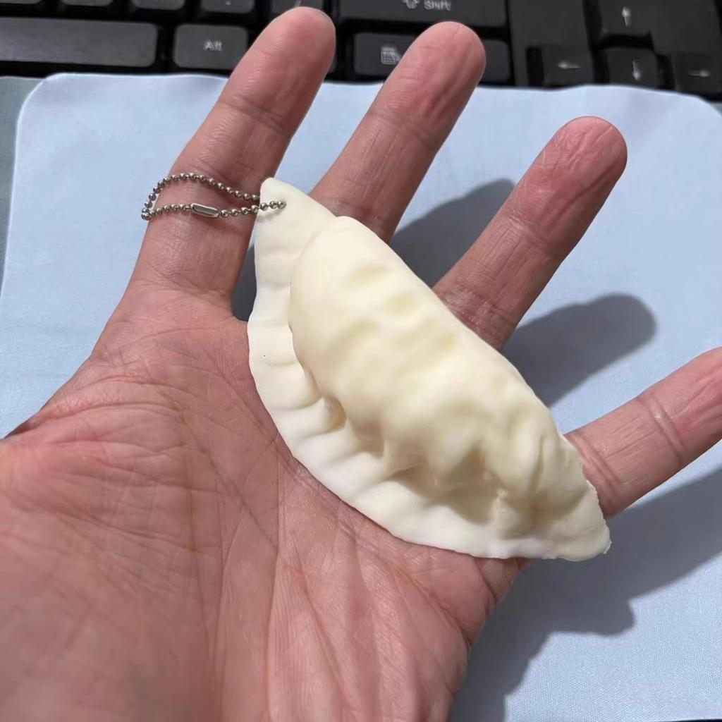 Simulation Dumplings Keychain Bag Pendant Cute Mini Squishy Toy Dumplings Food Charms Stress Relief Keychains Decoration Gifts