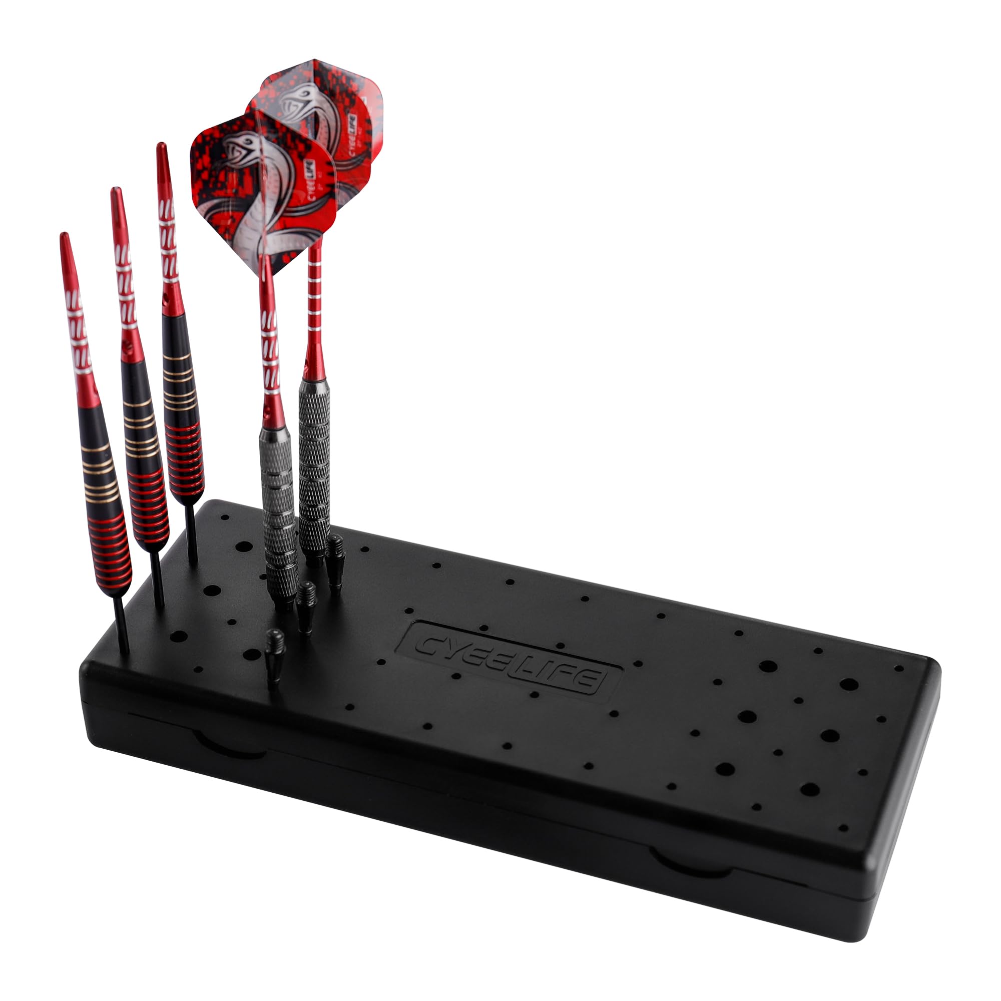 

CyeeLife dart stand and dart box dual-use, dart stand can hold 52 darts, can also be used as a dart bag for steel darts or soft darts. Accessories чорний