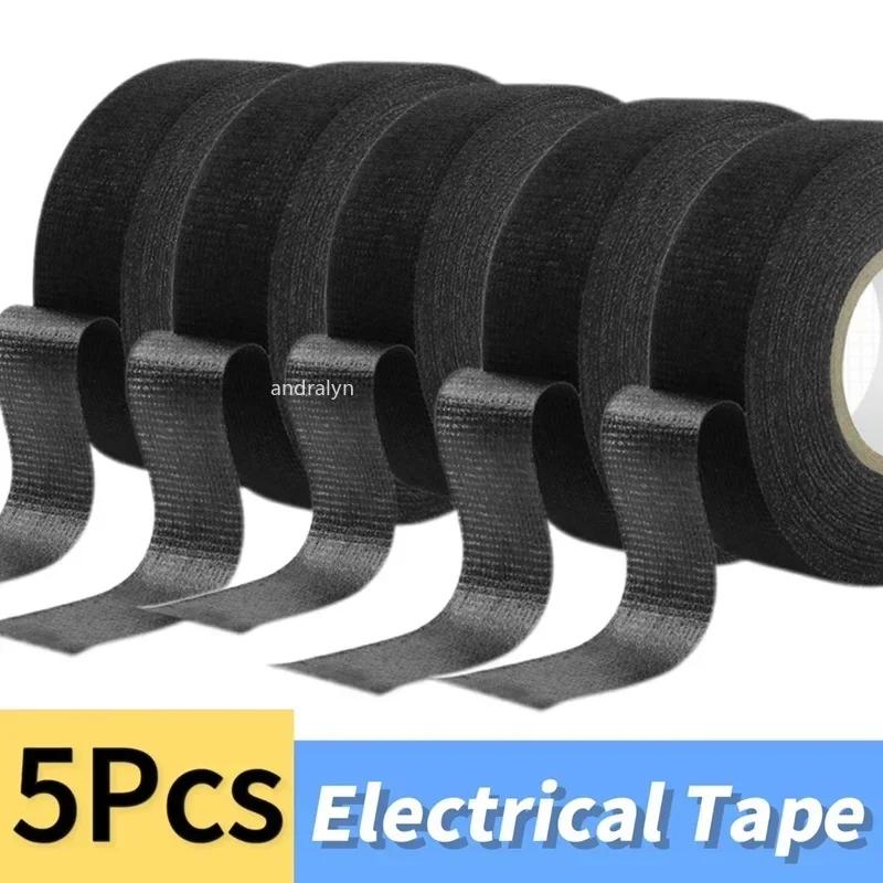 15 m langes Gewebeband für Kabelbäume von Autos, 9/15/19 mm, selbstklebendes Hochtemperatur-Gewebeband zur Isolierung elektrischer Kabelbäume von Autos