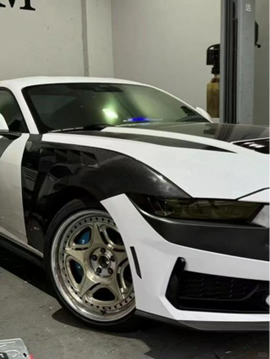 2024+ Ford Mustang GTD Style Carbon Fiber Side Skirt Fender Mudguard