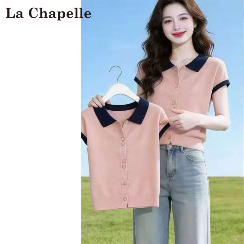 La Chapelle Women s Polo Collar Short Sleeve T-Shirt M розовый