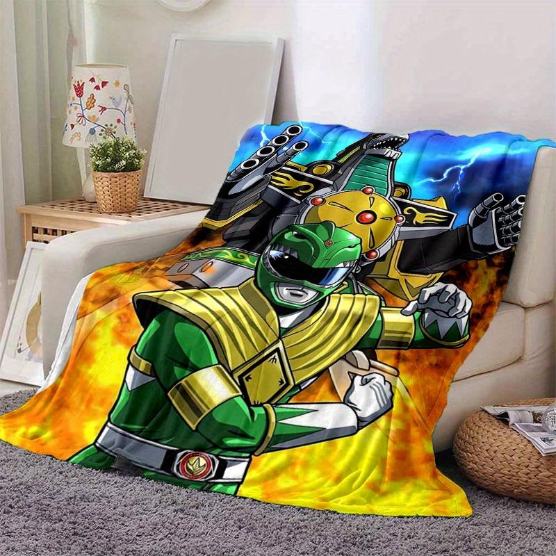 1pc, Power Rangers Dino Charge Green Ranger Home Decor Blanket, Perfect for Couch, Bed, Travel, Camping, Car, Beach, Office Nap, Soft Throw Gift for F
