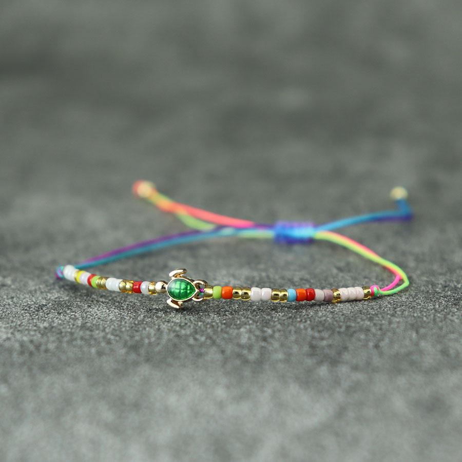 New Turtle Bracelet For Women Handmade Weaven Macrame Braslet Seed Beads Braclet Leisure Pulseira Outdoor Beach String Jewelry